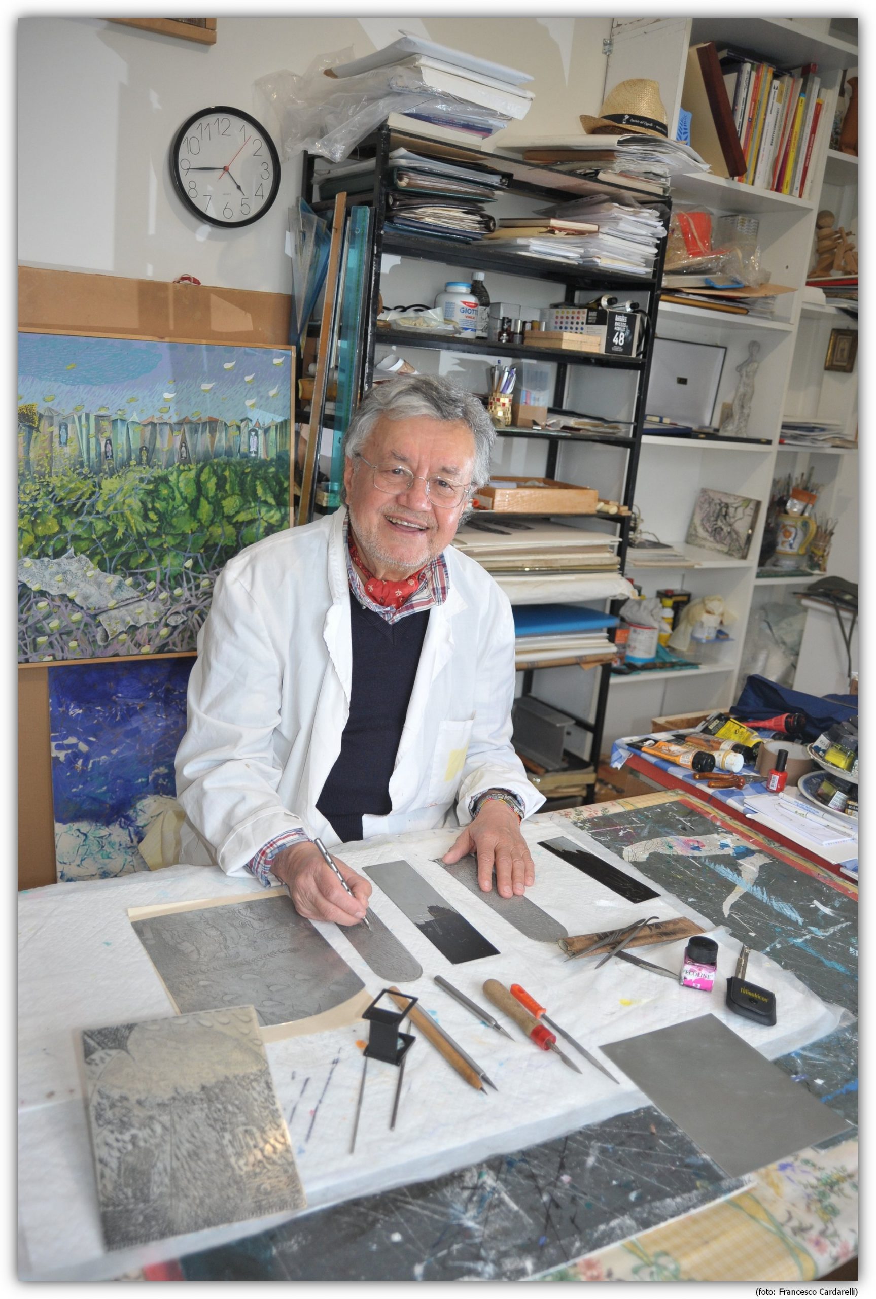 1- Carlo Iacomucci mentre incide