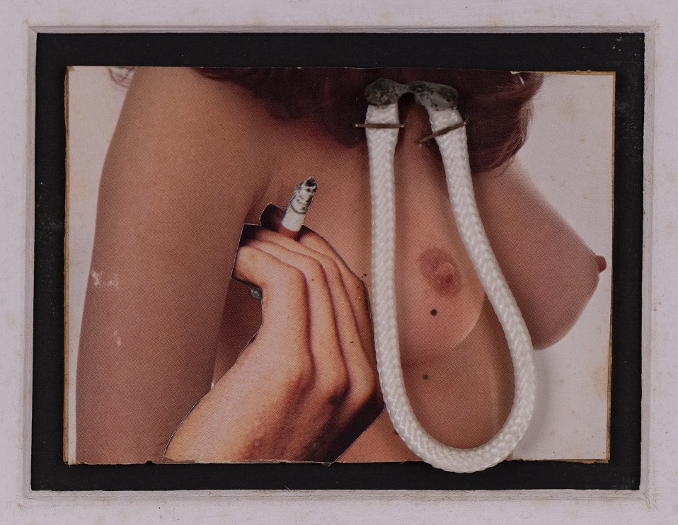 15. Claudio Cintoli, Reggiseno, 1972, tecnica mista e collage, cm 11x14 Conti