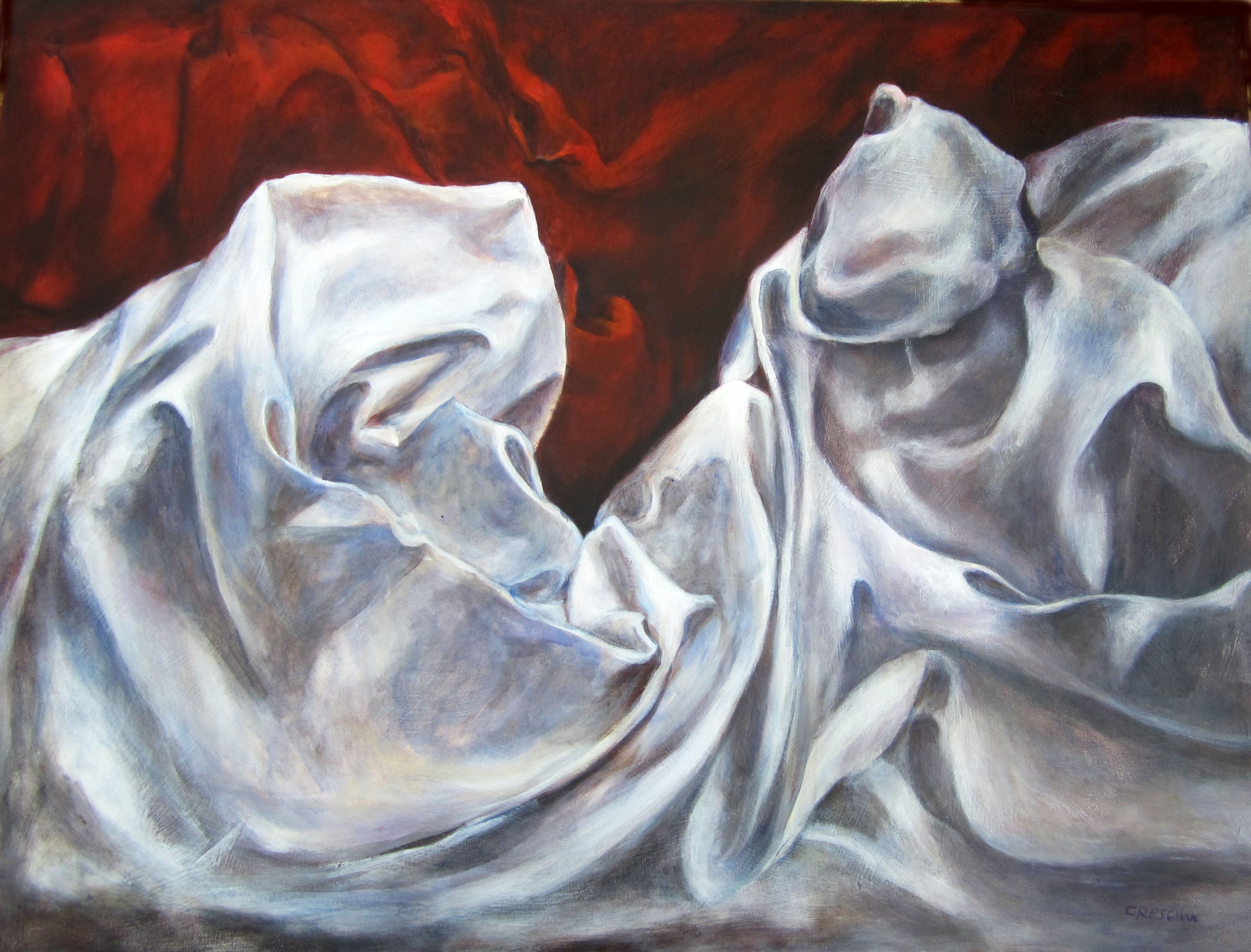 31-Drappo 1, acrilico su tela, cm. 120x90, 2019