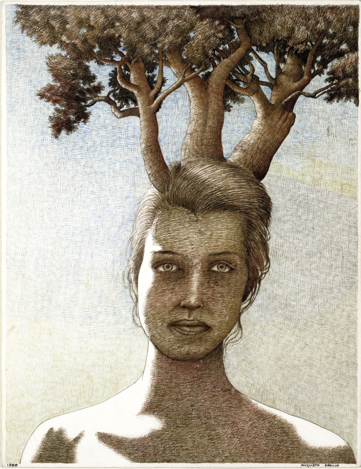 Augusto Daolio - Senza titolo, 1988 China su cartone, cm 30 x 23