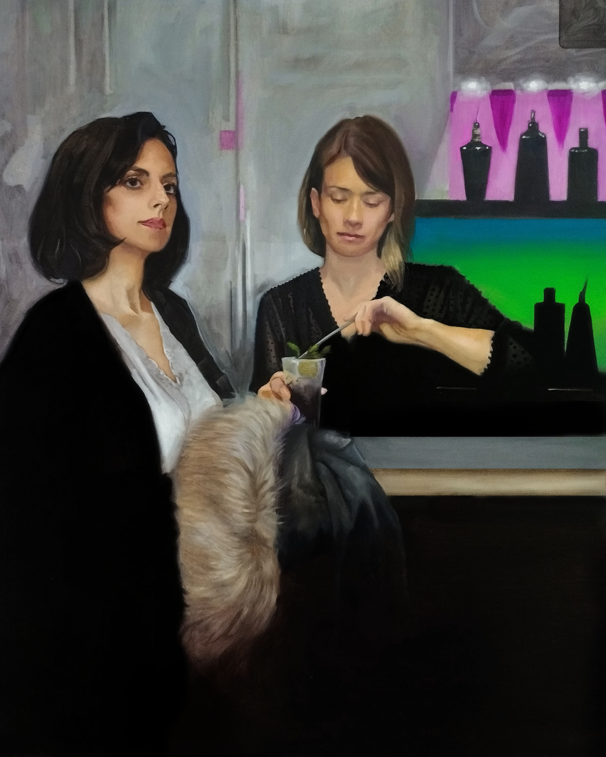 BLACK MOJITO - OLIO SU TELA-100X80 CM-2023