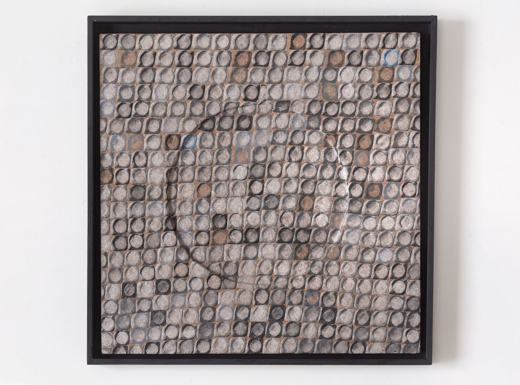 Circle - frottage su carta su cellotex - cm 50x50 - 2018