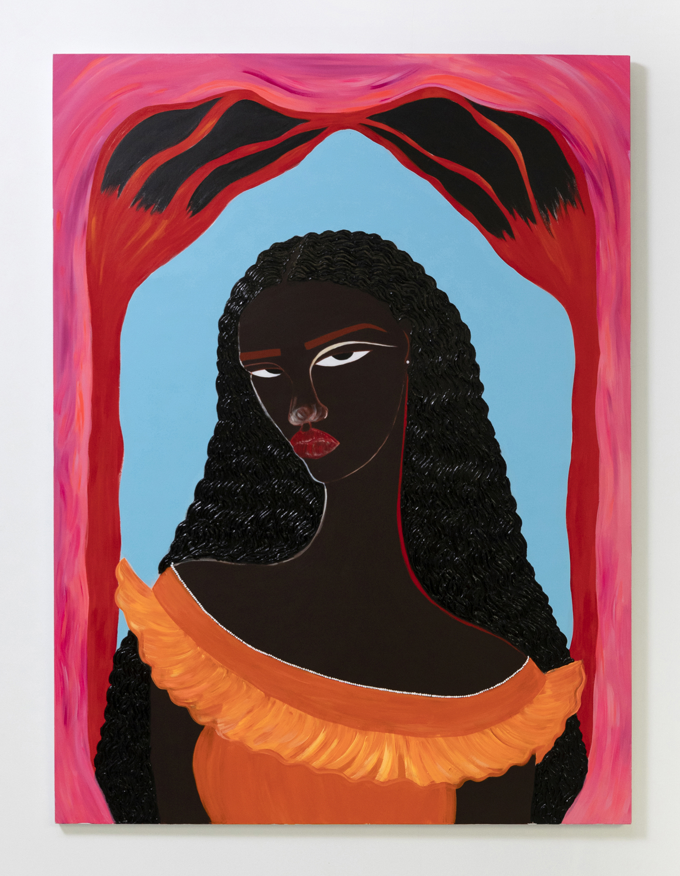 Delphine Desane, What need have I for memory?, 2020, acrylic on canvas, 152.4x114.3 cm (60x45 inches), Courtesy the artist and Luce Gallery, Turin, Photo Andrea Ferrari