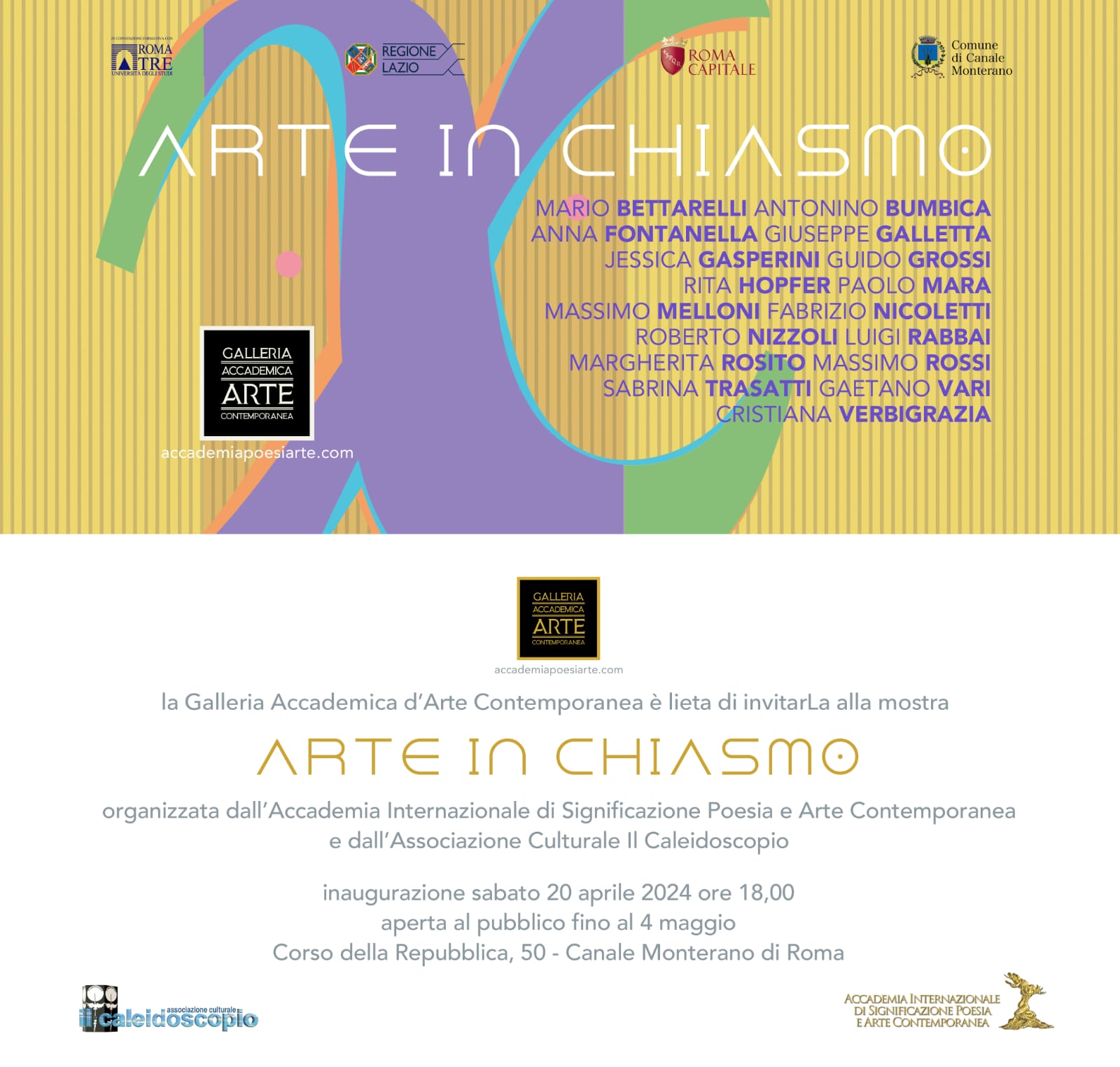Invito Mostra Arte in chiasmo Galleria Accademica