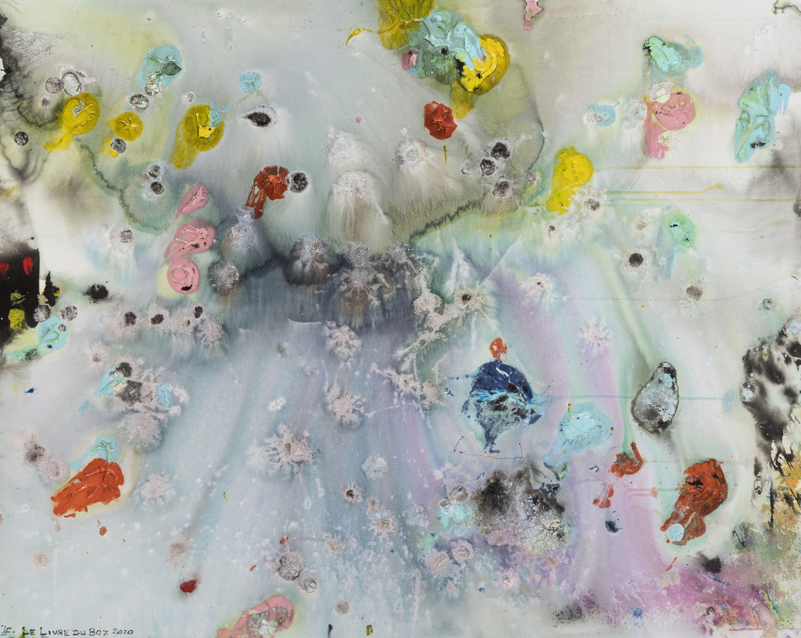 Julien Friedler_LE LIVRE DU BOZ_2020, acrilico su tela, 80 x 100 cm-min