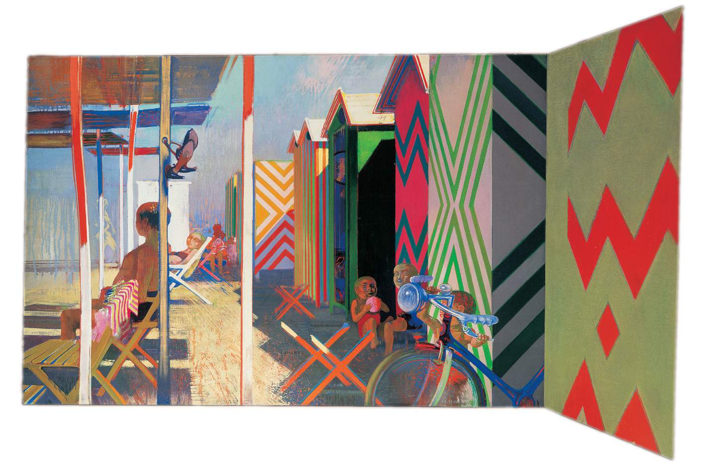 Le parentesi dell’estate (dittico), 1965:1966 - olio su tela, 130 x 275 cm