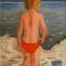 Lia Pasqualino Noto - Bambina sulla spiaggia - olio su tavola - 61x42,5cm - 1960