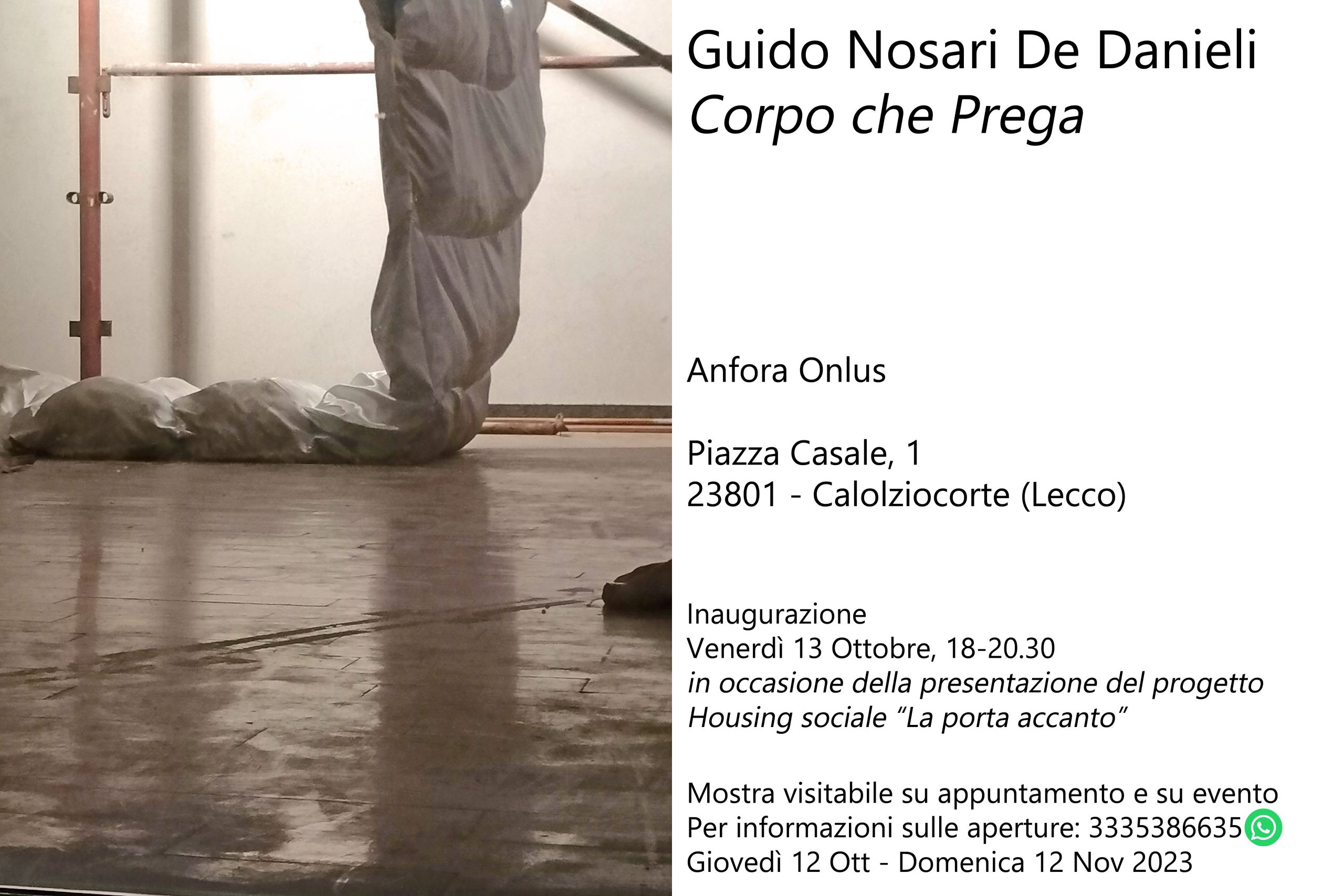 Locandina mostra Corpo che Prega, 2023