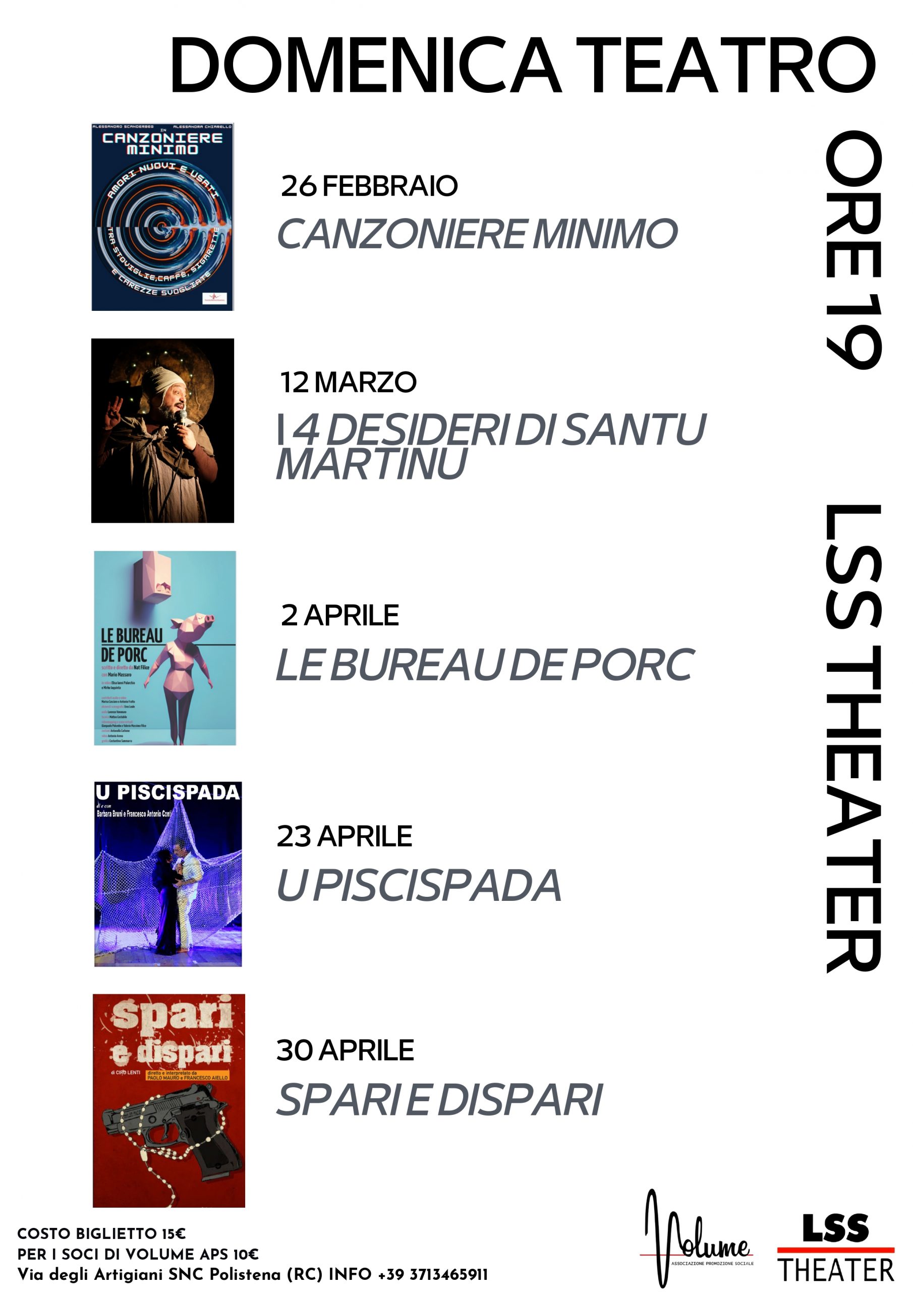 Locandina spettacoli teatrali