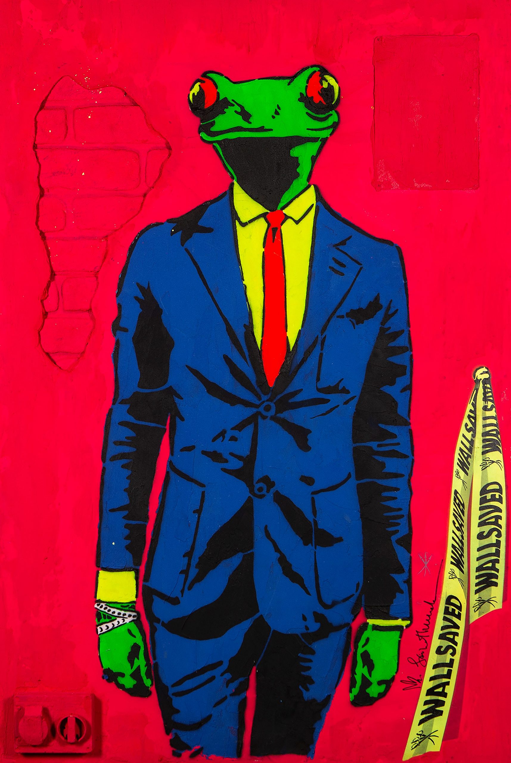 Mr.Savethewall- Wallsaved, Awesome kiss me2023, Tecnica mista, 150x100low