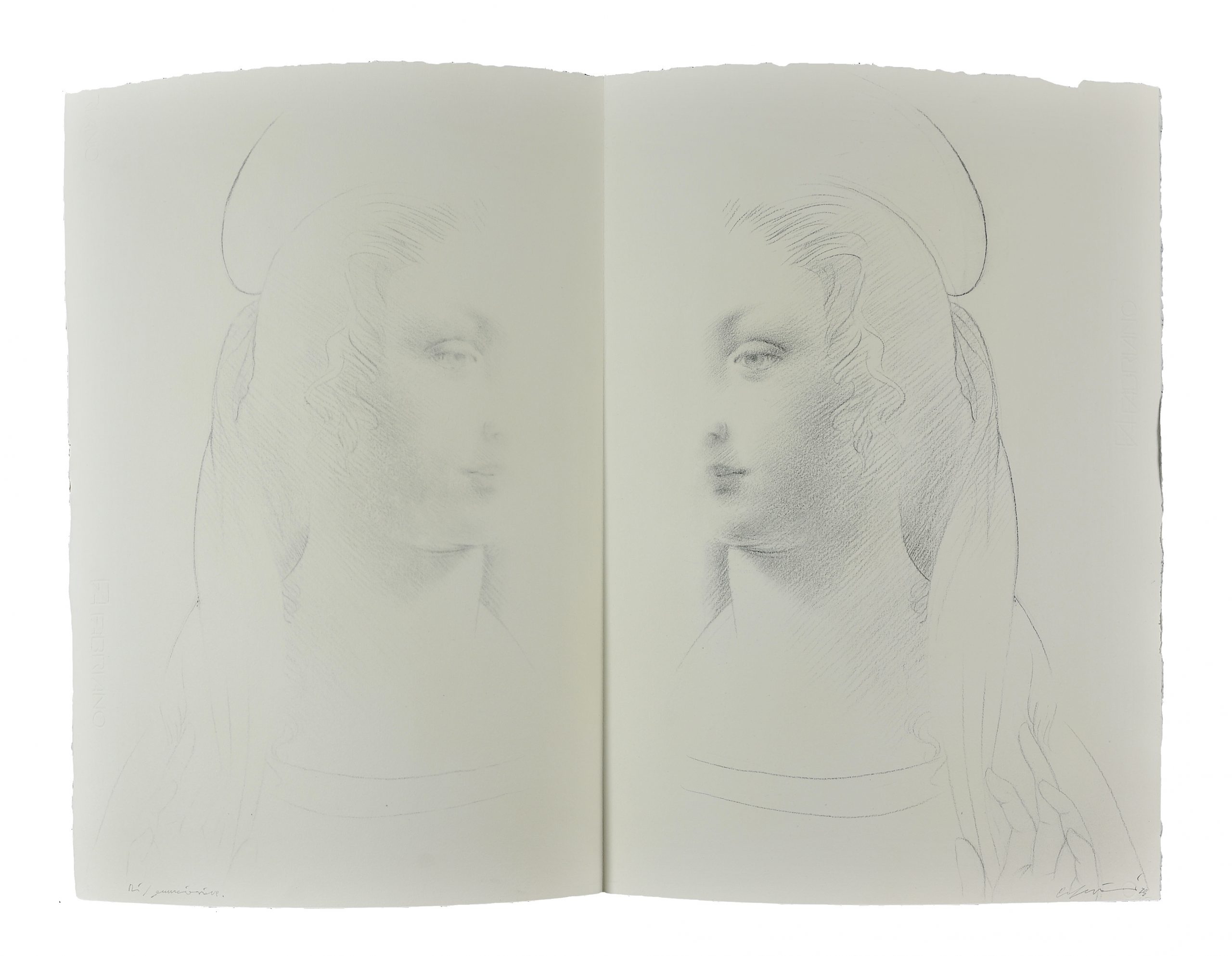 Omar Galliani, RI-ANNUNCIAZIONE, 1979, MATITA E CARBONCINO SU CARTA CM 50 X 70