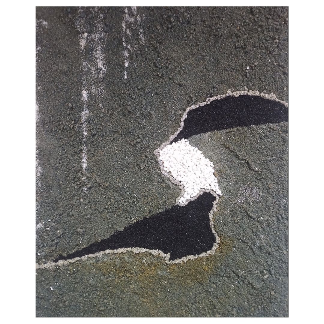 Opera senza titolo - Tecnica mista, pietra naturale su tavola, 50x44 cm