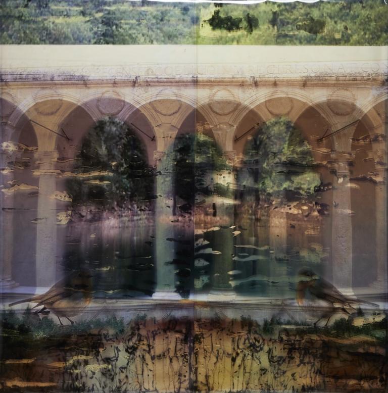 Paola Babini - Atmosfere oniriche,2016, tecnica mista su carta e acetato - Copia