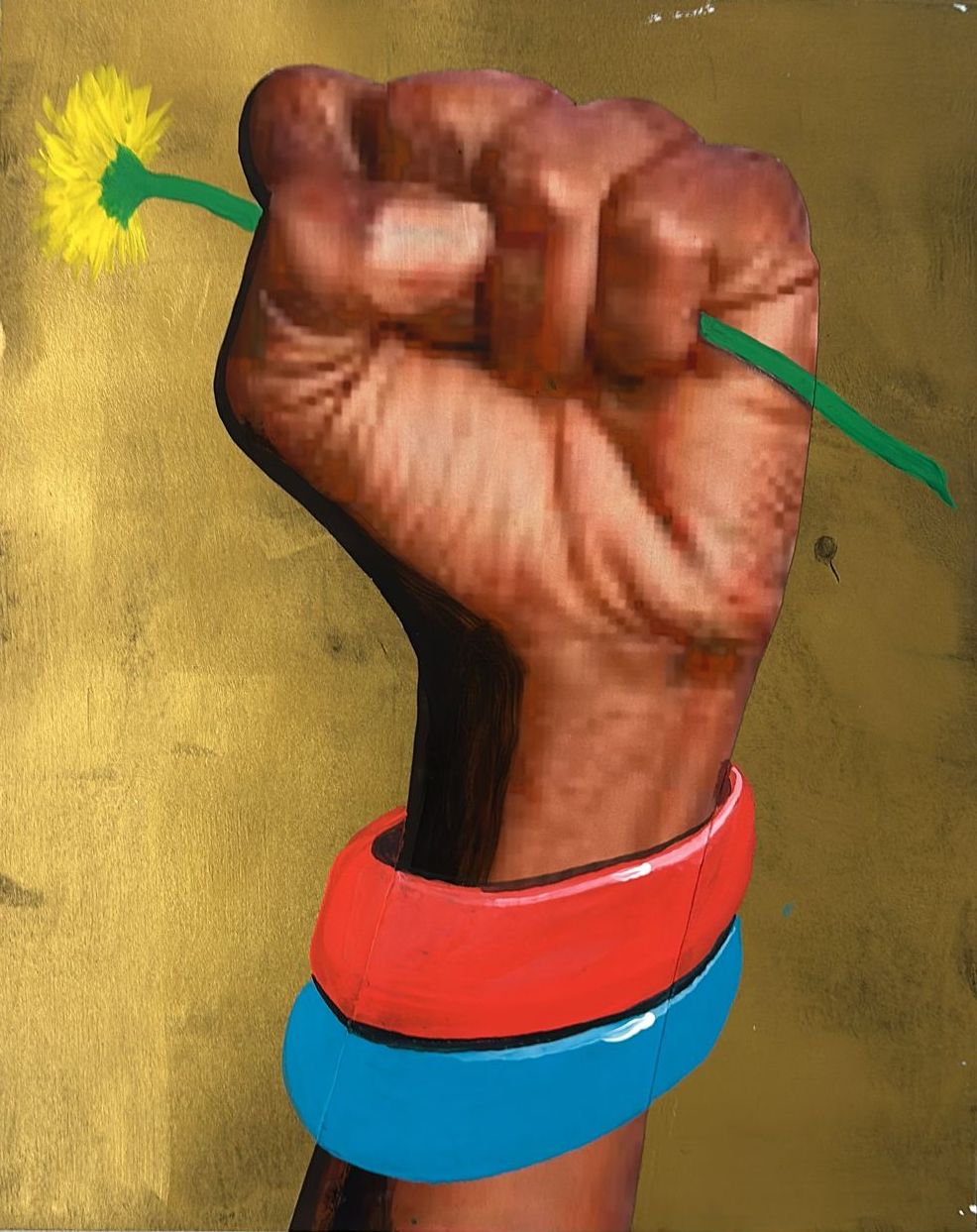 Paolo Ventura_Mano con fiore, 2021 tempera su cartoncino cm 42x52