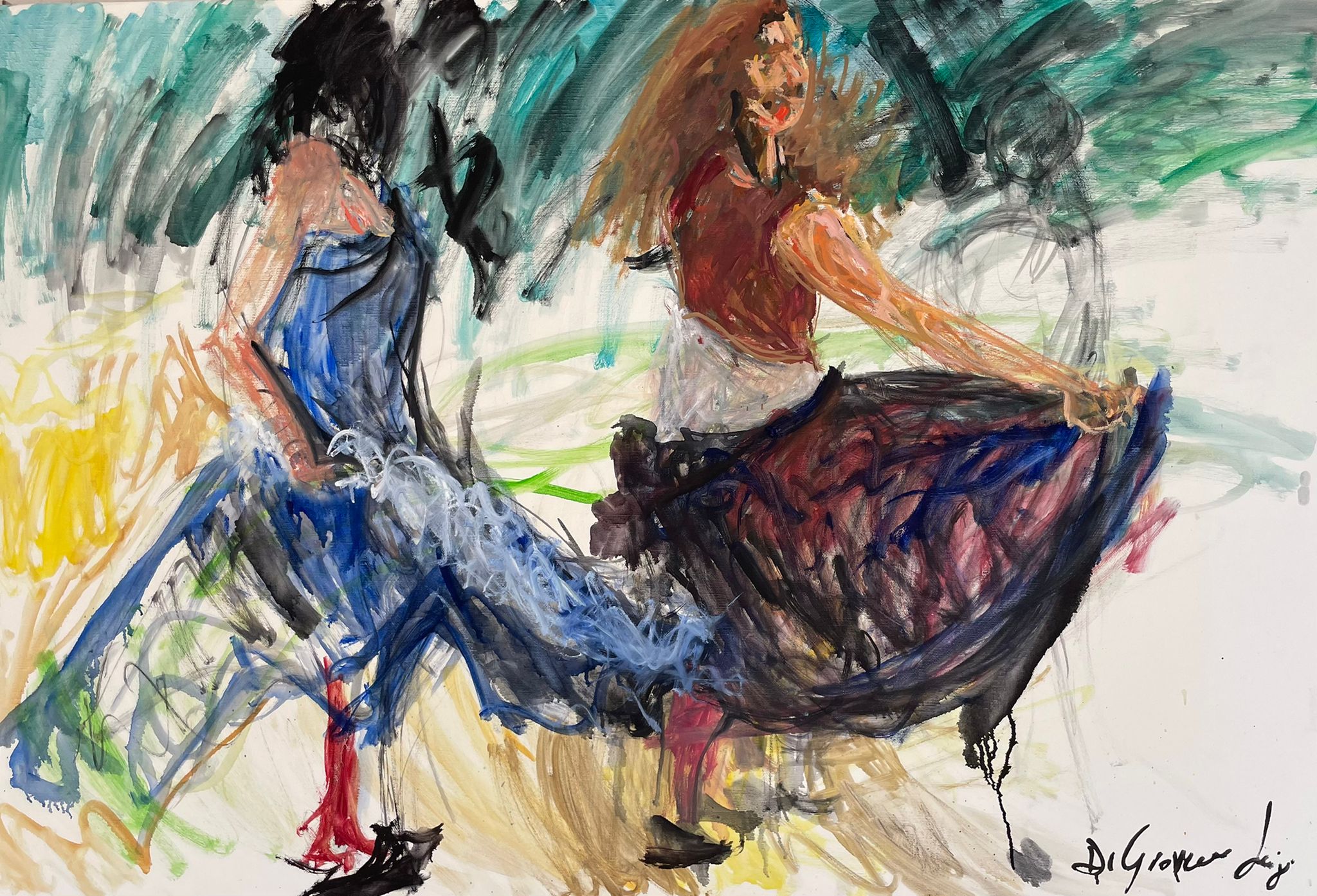 Pizzica – Perdersi nel tempo - luigi de giovanni 2022 olio su tela copyright