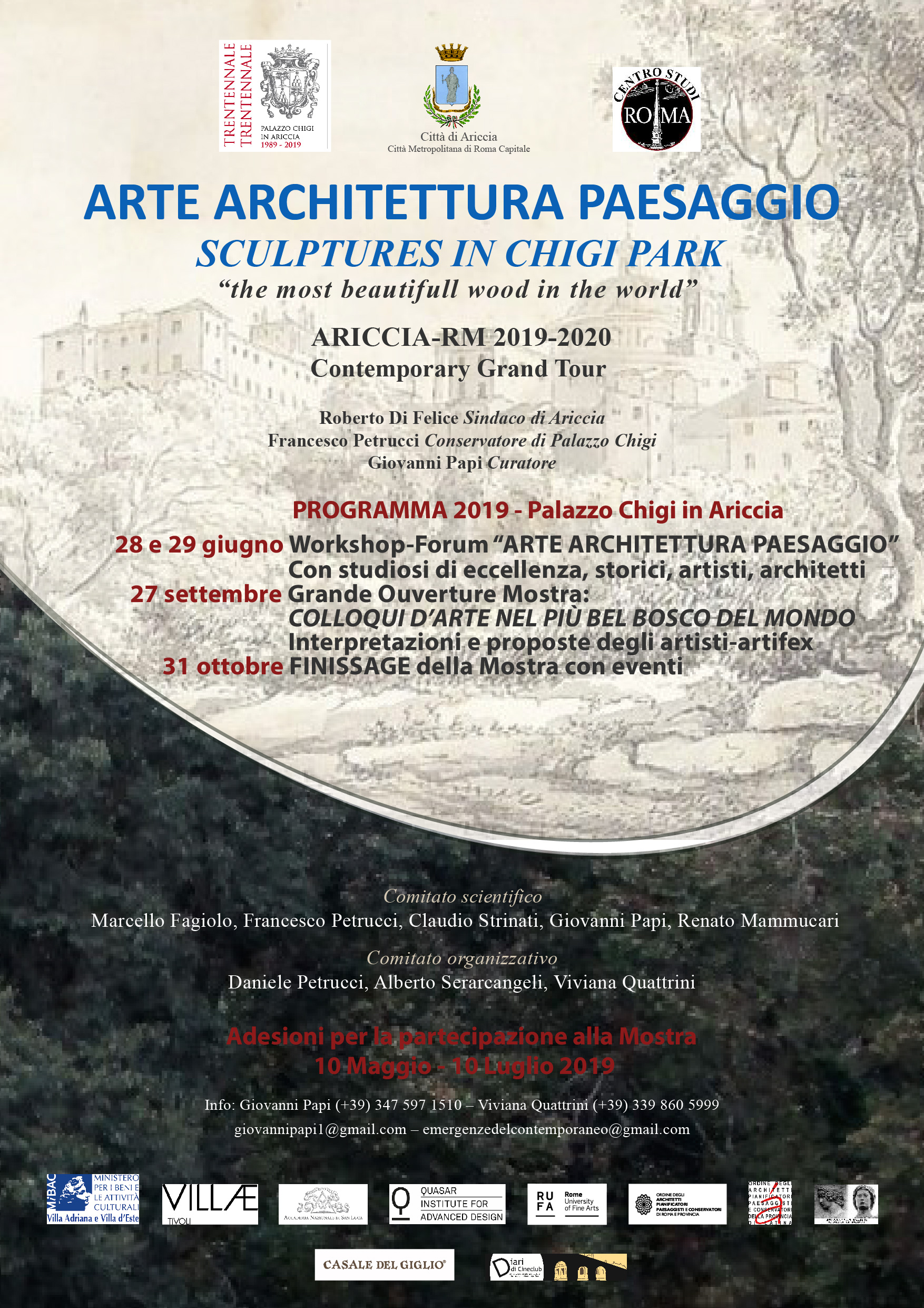 Programma-Iniziative_ARTE-ARCHITETTURA-PAESAGGIO_SCULPTURES-IN-CHIGI-PARK_Ariccia-2019