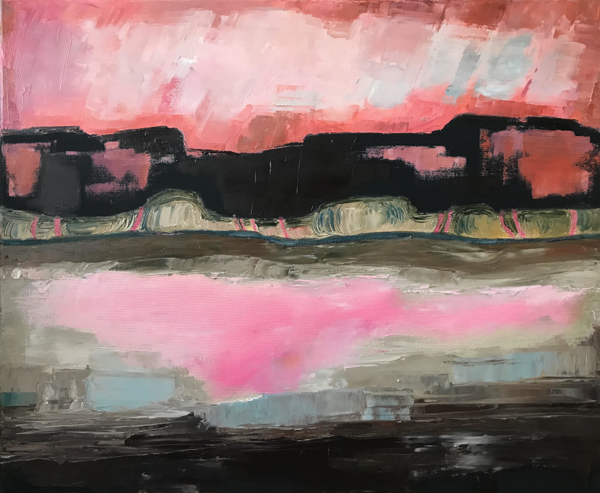 Simona Ceccarelli, Riflesso in orian, olio su tela, cm. 50x60, 2022 b