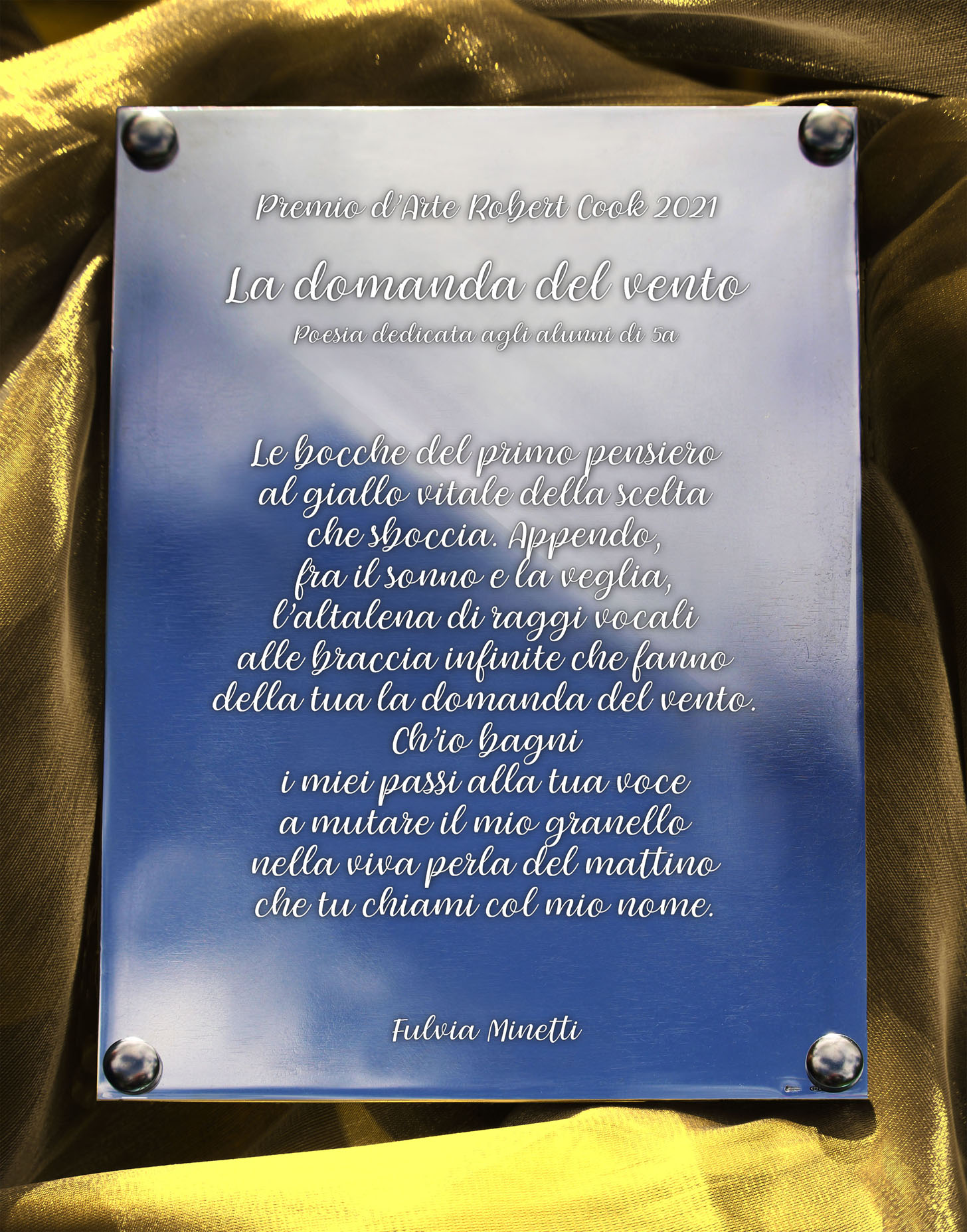 Targa Argento Premio Cook 2021 - Poesia di Fulvia Minetti