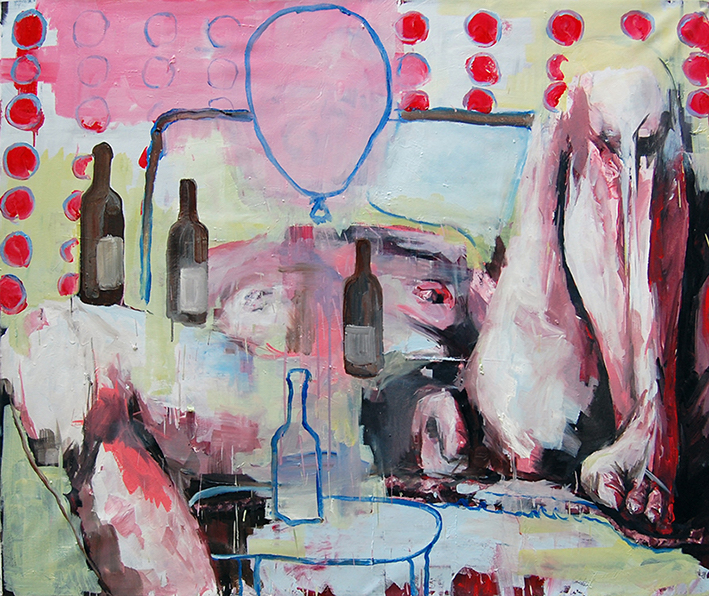 Too drunk to fuck, 2021, olio su tela, 100x 120