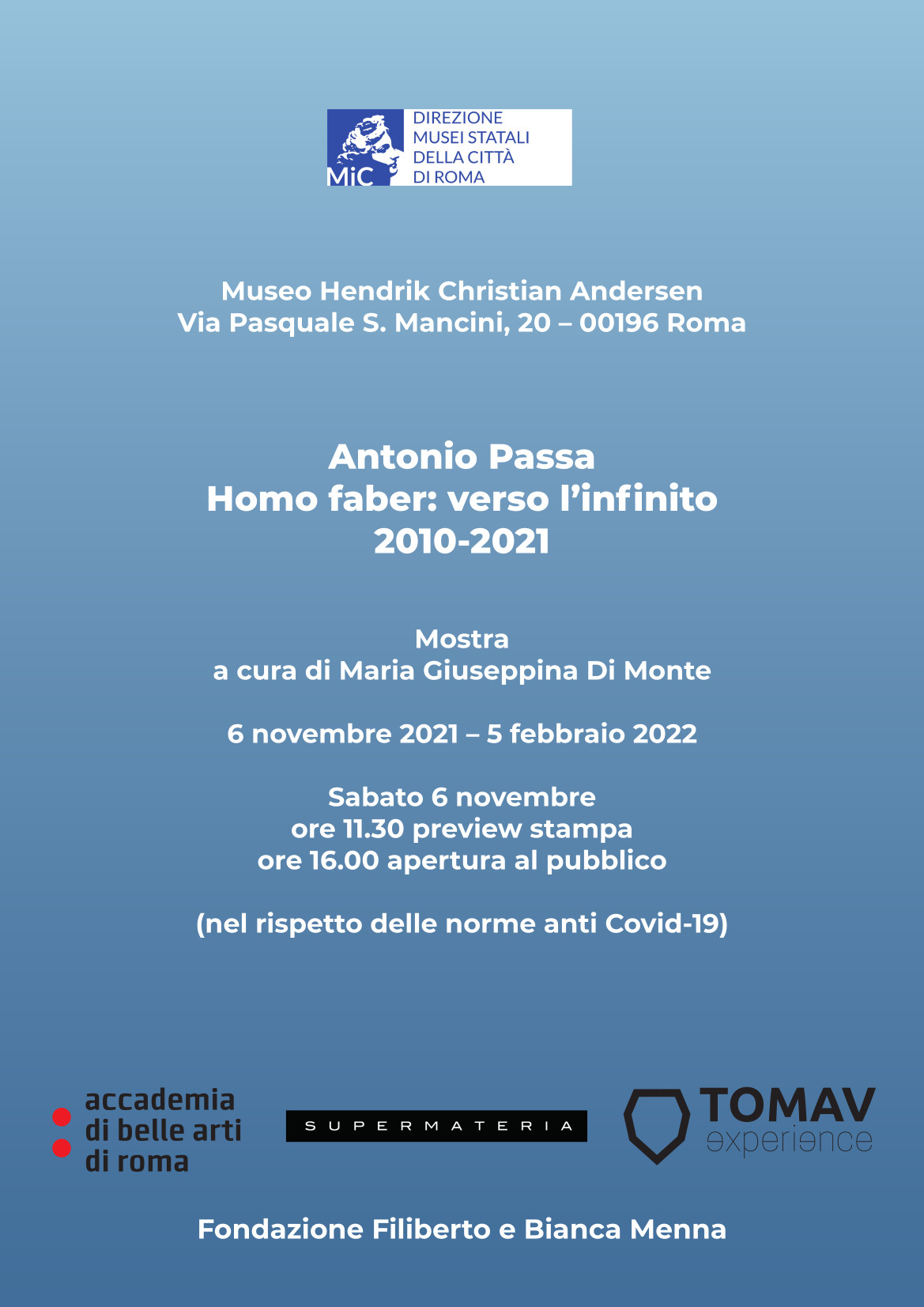 invito Antonio Passa Homo faber, verso l’infinito 2010-2021